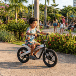 ET01- Bicicleta Elétrica Infantil 16″, 24V 300W, 3 Velocidades, Freio a Disco, IP54 (Prata)