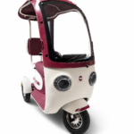 P2- Triciclo Elétrico 1000W Veículo de Mobilidade (Branco e Vinho)