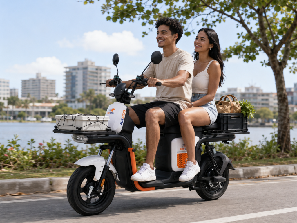 Z7‑ Scooter Elétrica Comercial 1000W, 60V 24Ah, Bagageiros