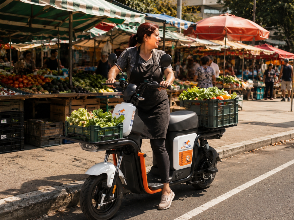 Z7‑ Scooter Elétrica Comercial 1000W, 60V 24Ah, Bagageiros