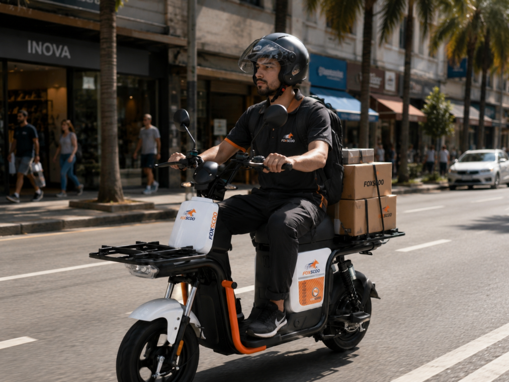 Z7‑ Scooter Elétrica Comercial 1000W, 60V 24Ah, Bagageiros