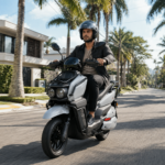 Y3‑Scooter Elétrica, Freio a Disco Duplo, Amortecedor Ajustável（Preto Fosco）