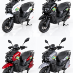 Y3‑Scooter Elétrica, Freio a Disco Duplo, Amortecedor Ajustável（Vermelho Metálico）
