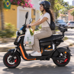 Z6 Scooter Elétrica FOXSCOO 1000W | 3 Velocidades, Alarme Anti‑Roubo, Bluetooth e Entrada USB（Branco）
