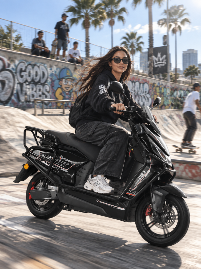 Y4-Scooter Elétrica 60V 24Ah (Preto )