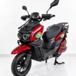 Y3‑Scooter Elétrica, Freio a Disco Duplo, Amortecedor Ajustável（Vermelho Metálico）
