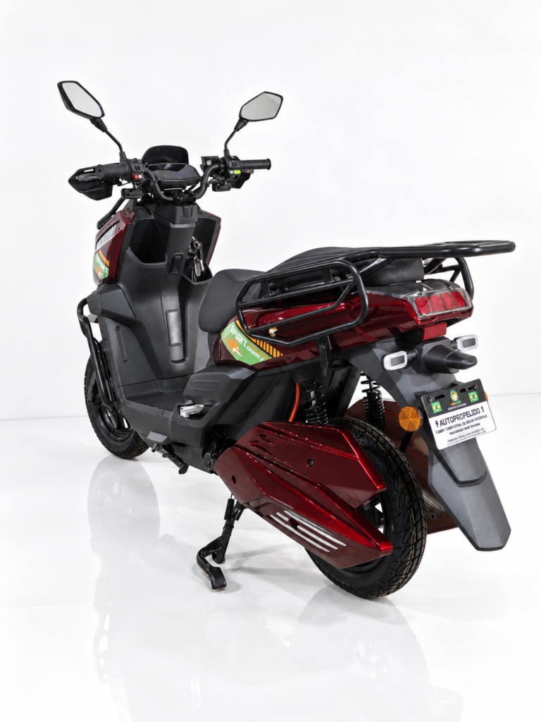 Y3‑Scooter Elétrica, Freio a Disco Duplo, Amortecedor Ajustável（Vermelho Metálico）