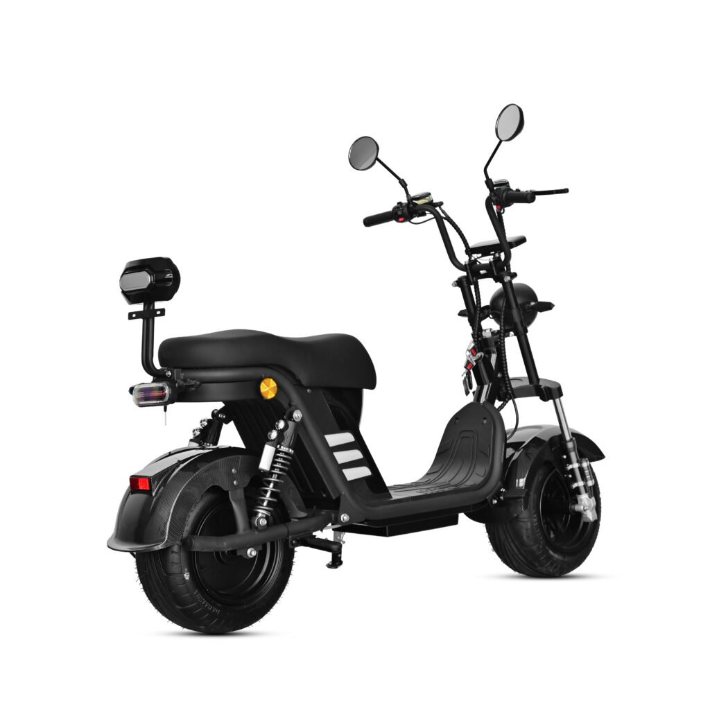M8 -Bicicleta Elétrica 2000W 60V 24Ah, Dupla Suspensão, Freio a Disco Hidráulico (Preto)