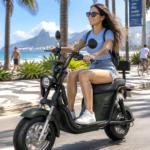 M8 -Bicicleta Elétrica 2000W 60V 24Ah, Dupla Suspensão, Freio a Disco Hidráulico (Preto)