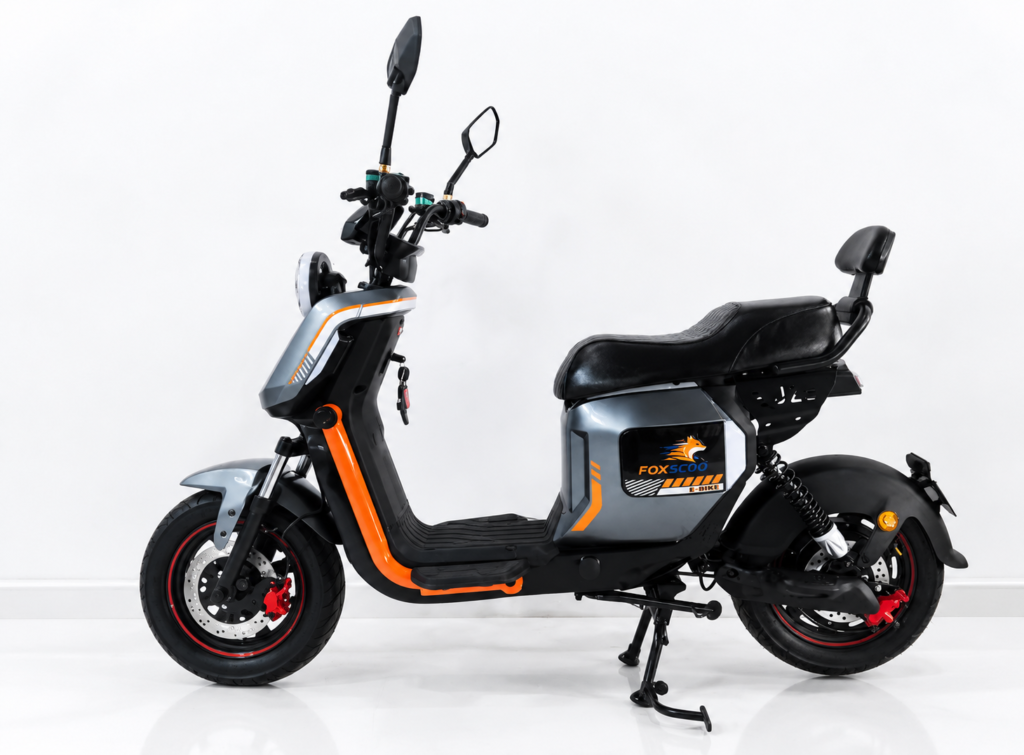 Z6 Scooter Elétrica FOXSCOO 1000W | 3 Velocidades, Alarme Anti‑Roubo, Bluetooth e Entrada USB（Cinza prata）