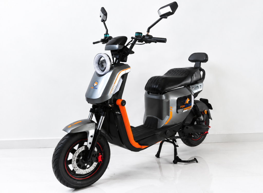 Z6 Scooter Elétrica FOXSCOO 1000W | 3 Velocidades, Alarme Anti‑Roubo, Bluetooth e Entrada USB（Cinza prata）