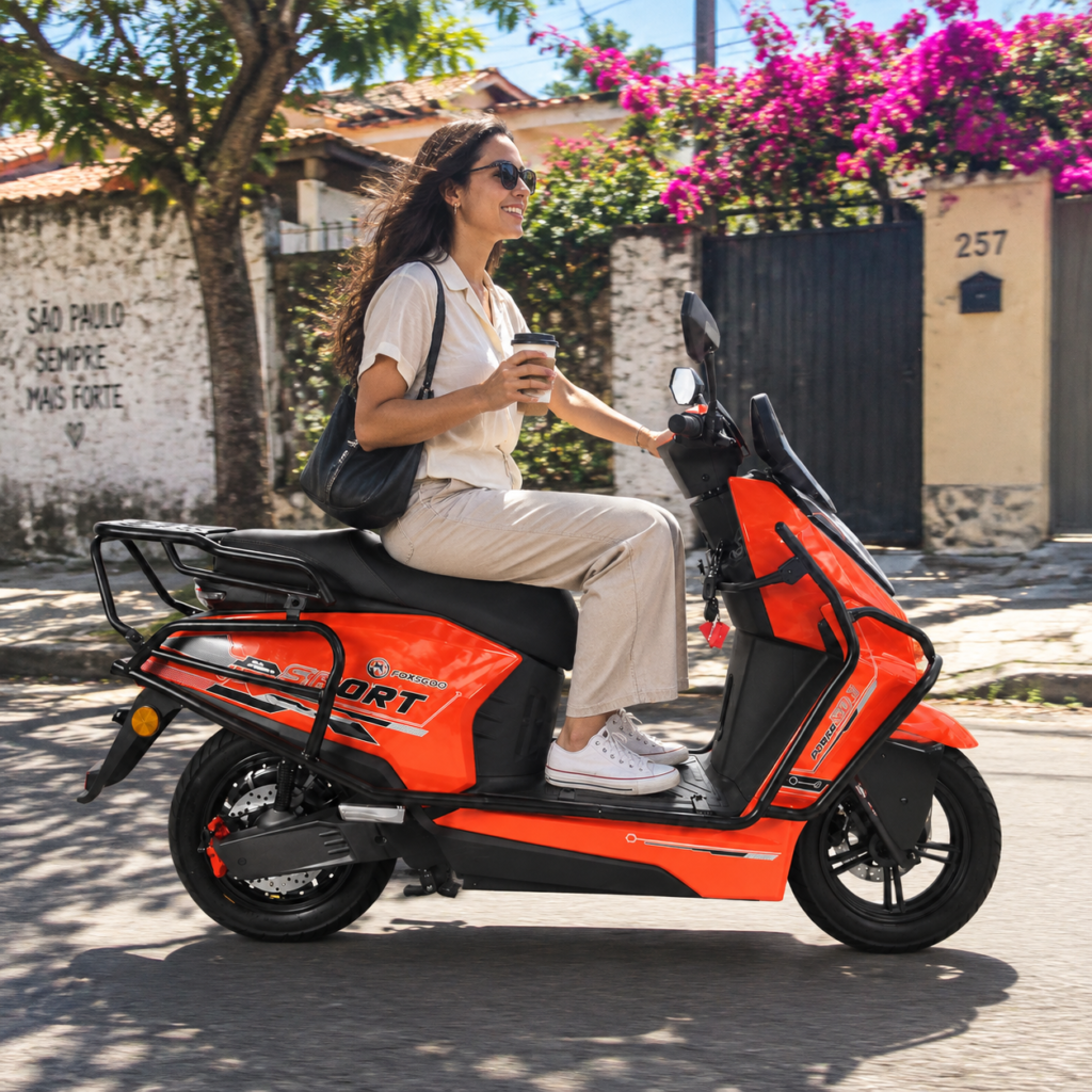 Y4-Scooter Elétrica 60V 24Ah（Laranja）
